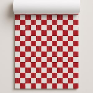 Papel Contact Checkers, vermelho e branco