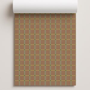 Ginnie Contact Paper, terra cotta mint and light chartreuse