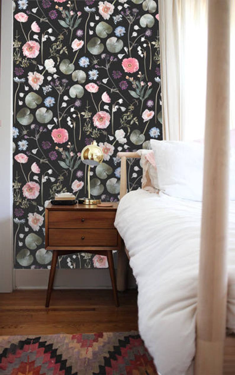 Floral Finds REMOVABLE Fabric Wallpaper Peel & Stick - Etsy