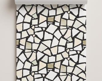 Papel adhesivo Dolce Terrazzo, blanco y negro