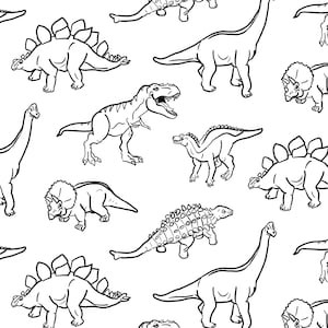 Dinosaurs Coloring Book Contact Paper, Shelf Liner, Drawer Liner, Refrigerator Wrap, Peel & Stick!, 19.5" x 52" roll