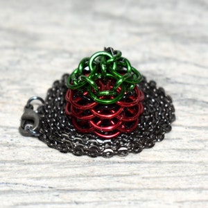 Strawberry Chainmail Egg Necklace - Themed Dragon Egg