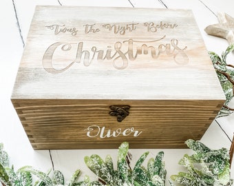 Personalised wood Christmas Eve box