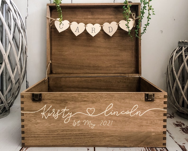 Personalised wedding card box Card Box Wedding Card box Wedding box Wedding mail box Wedding ideas Rustic wedding card box image 4