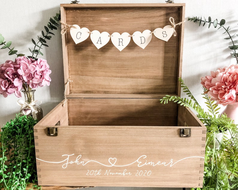 Personalised wedding card box Card Box Wedding Card box Wedding box Wedding mail box Wedding ideas Rustic wedding card box image 3