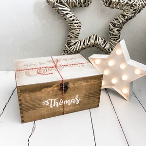 Personalised wood Christmas Eve box image 7