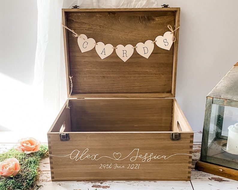 Personalised wedding card box Card Box Wedding Card box Wedding box Wedding mail box Wedding ideas Rustic wedding card box image 2