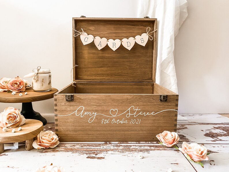 Personalised wedding card box Card Box Wedding Card box Wedding box Wedding mail box Wedding ideas Rustic wedding card box image 1