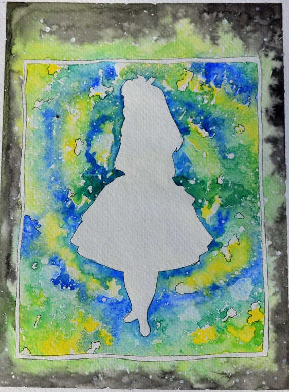 Alice In Wonderland Silhouette Disney Inspired Hand Painted Etsy