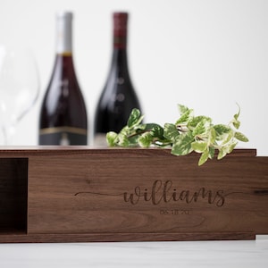 Wooden Lid Wine Box with Engraving | Personalized Wine Box | Birthday Gift | Wedding Gift | Anniversary Gift