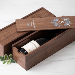 Wooden Lid Wine Box with Full Color Printing | Personalized Wine Box | Birthday Gift | Wedding Gift | Anniversary Gift