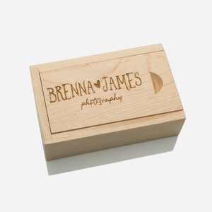 Maple Wood USB Box with Engraving | Rustic Wood Box