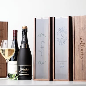 Acrylic Lid Wine Box with Full Color Printing | Personalized Wine Box | Birthday Gift | Wedding Gift | Anniversary Gift
