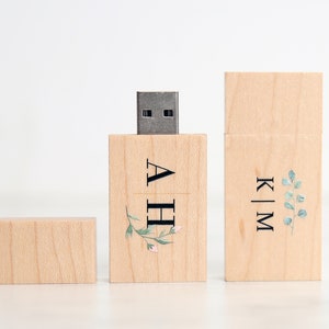 Maple Wood USB with Full Color Printing | Personalized USB Flash Drive | Wedding Flash Drive