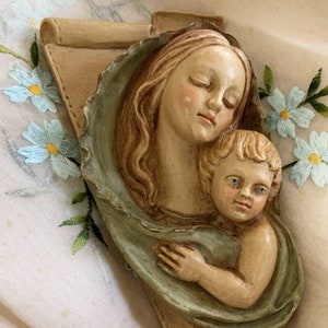 Hand Painted Vintage Madonna & Child