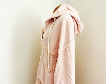Free People Peachy Oversized Pullover Hoodie - Tiered - PreLoved L