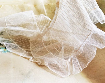 Antique Petticoat Salvage Fine Cream Batiste Remnant of Delicate Pintucks Victorian Salvage Cutter Craft Dolls