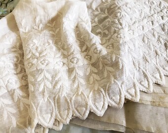 Antique Petticoat Salvage Fine Cream Batiste Remnant of Delicate Pintucks Victorian Salvage Cutter Craft Dolls