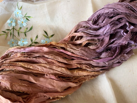 Sari Silk Ribbon - Petals - Silk Ribbon - Recycled Sari Silk