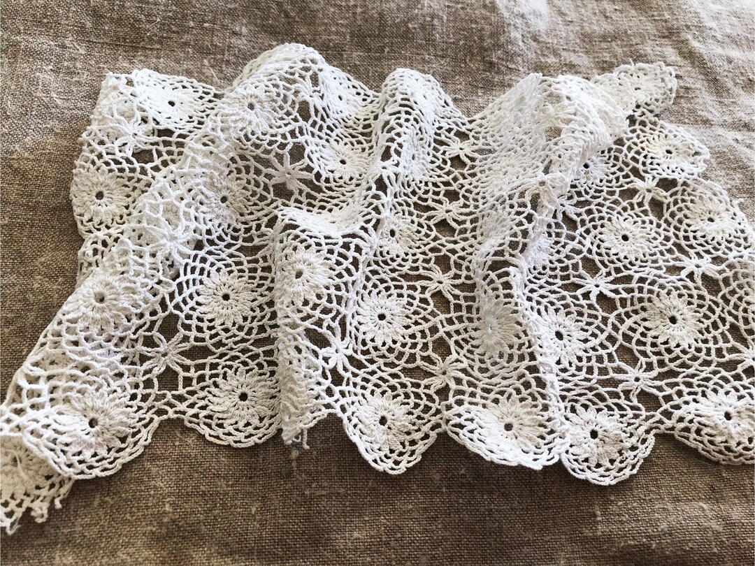 Vintage Handmade Crochet Cotton Lace Doily / Placemat Craft - Etsy