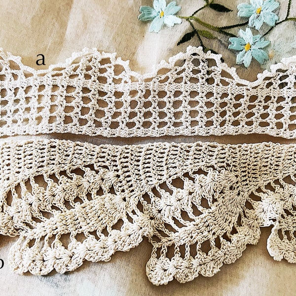 Vintage Handmade Hand Crocheted Lace - Craft Cushions Costumes