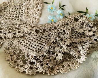 Vintage Hand Crocheted Lace Border