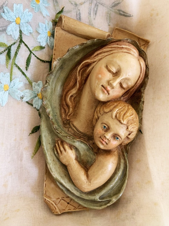 手描きのヴィンテージ聖母子像 - Etsy 日本