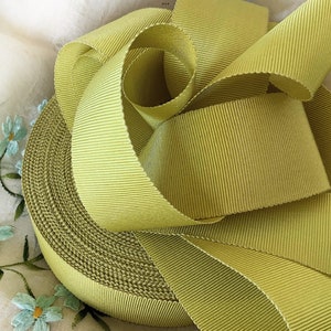 Floppy Washed Chartreuse Vintage Rayon Petersham