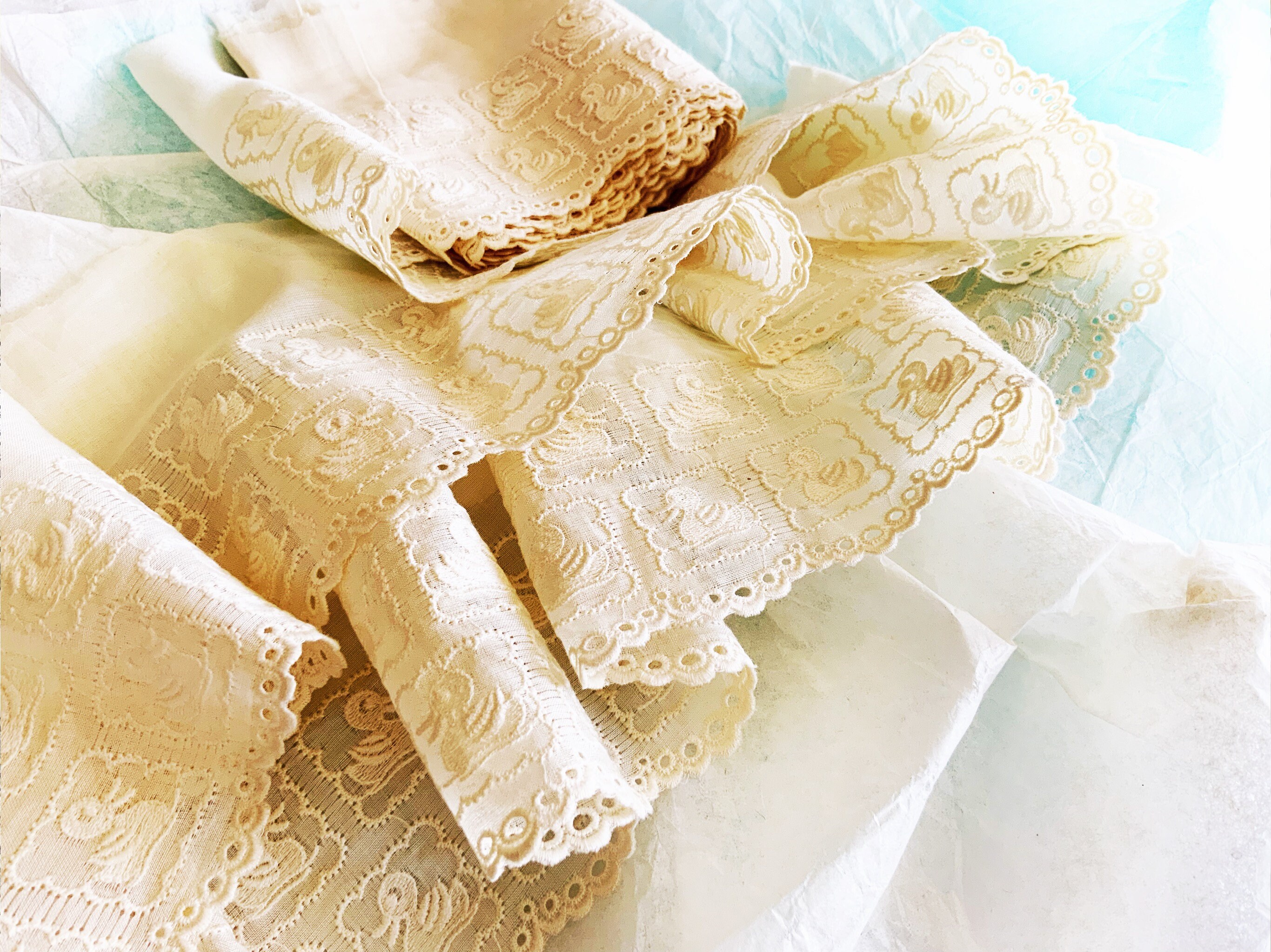 Beautiful Fine Embroidered Organdy Gauzy Sheer Scalloped - Etsy