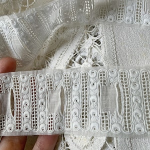 Exquisite Fine Hand Embroidered Lace Trim Eyelets Ribbon Insertion ...