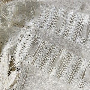 Exquisite Fine Hand Embroidered Lace Trim Eyelets Ribbon Insertion ...