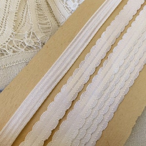 White Vintage Ribbons - Craft Millinery Hatboxes Cushions Bows