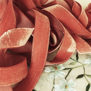 Vintage French Rayon Velvet - Burnt Orange