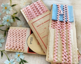 Pretty Vintage Packaged Ric Rac - Rayon & Cotton Options - Small Scale Craft Haberdashery Dolls