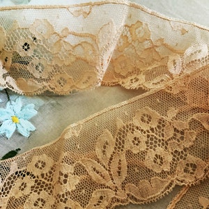 Pretty Vintage Peachy Alencon Lace - Craft Pillows Costumes