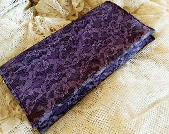 Vintage Purple Lace & Satin Purse