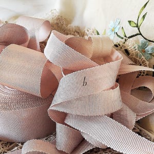 Vintage Floppy Shell Pink Petersham - Silk & Rayon Ribbon