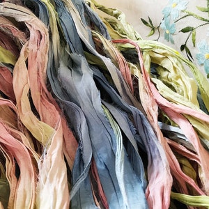 3m Sari Seidenband - Pastell - Buntes Band - Recycled Vintage Band-Streifen - Puppen Scrapbook Hüte Schmuck Band Stickerei Handwerk