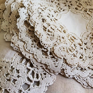 Simply Gorgeous Antique Linen Doilies - Handmade Linen Bobbin Lace