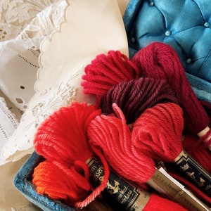 Bündel 7 Vintage Tapisserie Wollstränge - Vintage Threads - Kurzwaren Handwerk
