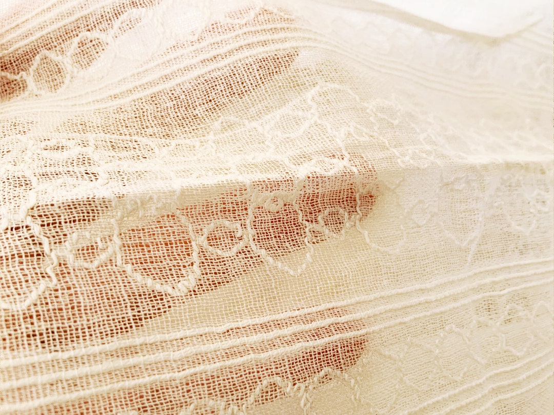 Fine Sheer Vintage Gauzy Cotton Fabric Remnant Cutter Craft Etsy