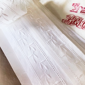 Fine Sheer White Vintage Embroidered Anglaise