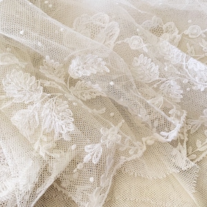 Gorgeous Fine Antique Tambour Lace - Roses - Salvage - Craft Dolls Costumes