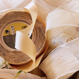 Pretty Vintage Ribbons - Gilt Edged Organza - Double Sided Satin - Craft Dolls Costumes