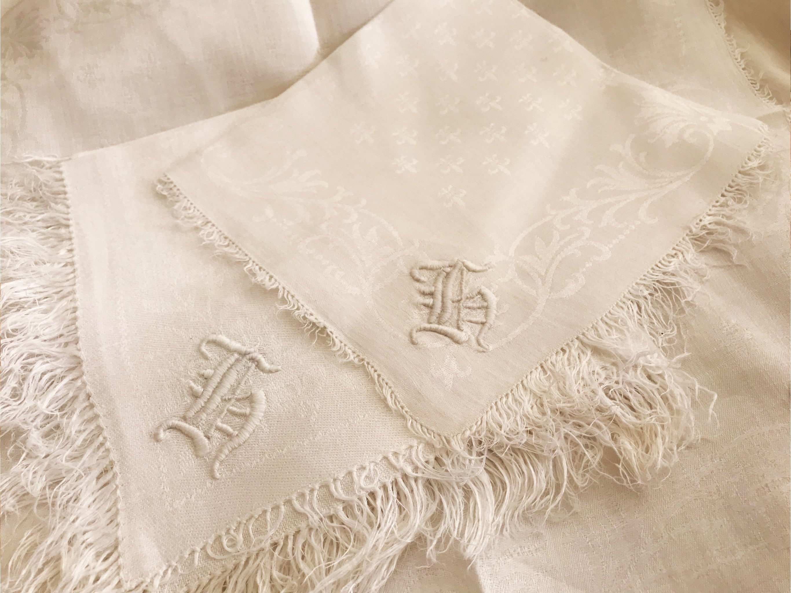 Vintage Silk Damask Finger Napkins Serviettes Handmade Etsy UK
