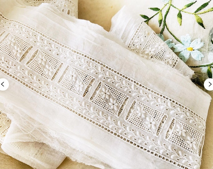 Pretty Fine Embroidery Anglaise Ribbon Insertion Lace - Eyelet Lace ...