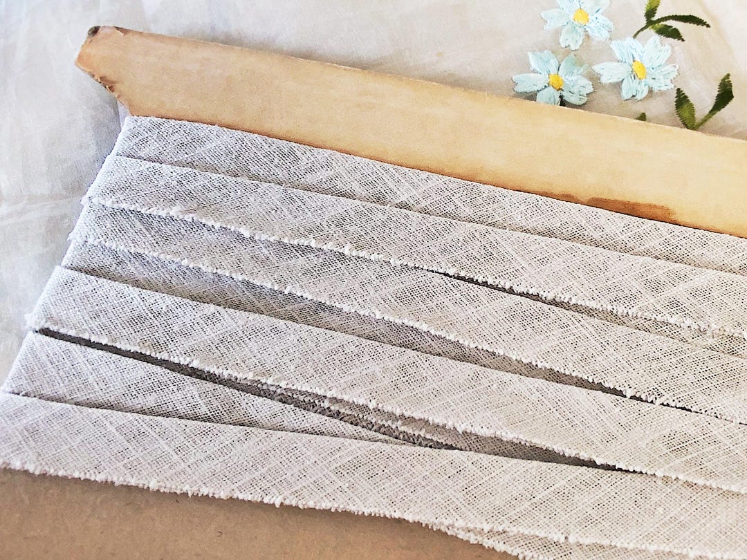 Linen Rivet Binding Natural Linen Vintage Binding / Tape / Trim - Somewhat Floppy Good Hand ...