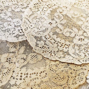 French Vintage Ecru Alencon Lace Doily / Dressing-table Mat