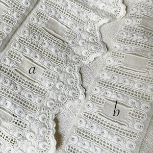 Exquisite Fine Hand Embroidered Lace Trim Eyelets Ribbon Insertion ...