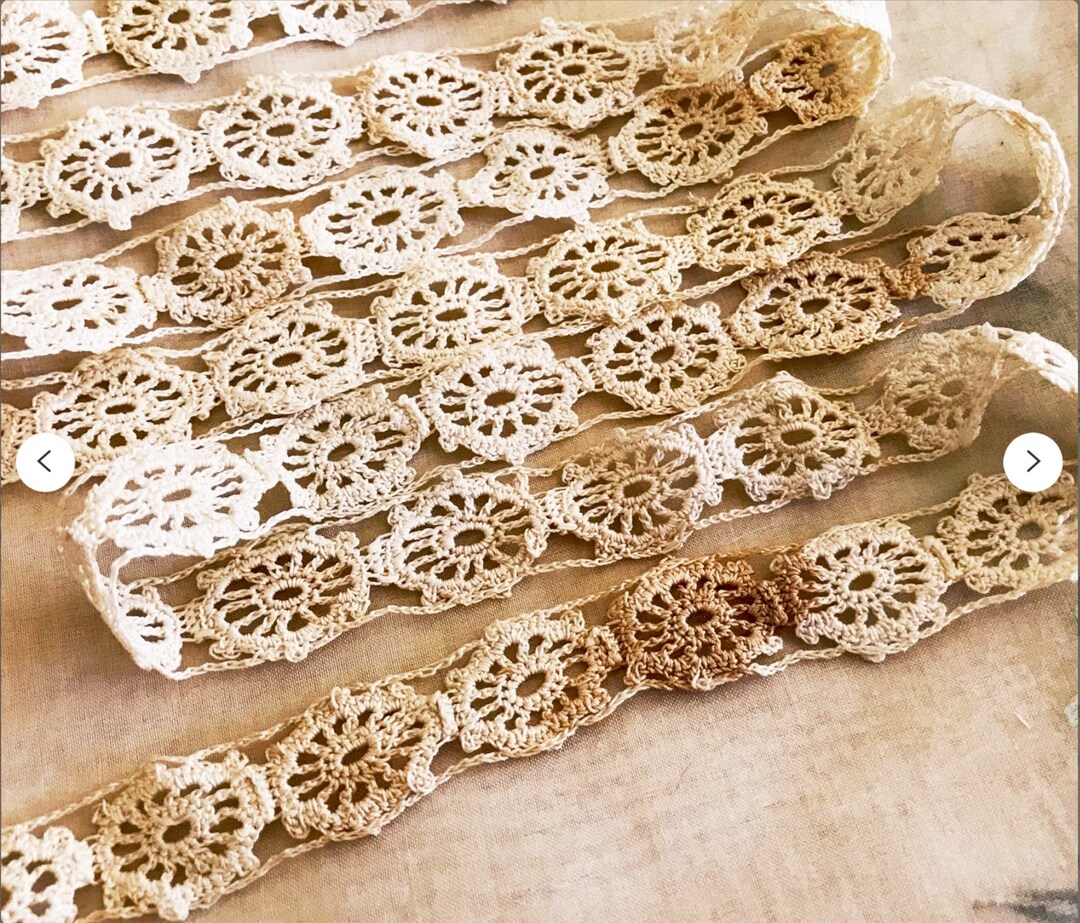 Fine Crisp Starched French Antique Linen Lace Hand Crocheted Etsy